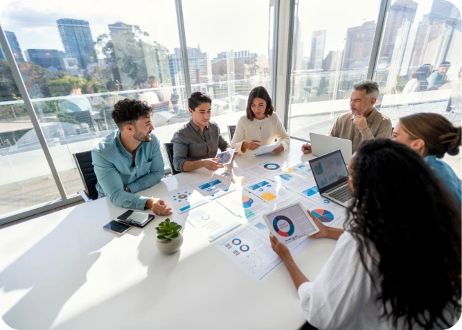 Doctors discussing X-ray results in meeting